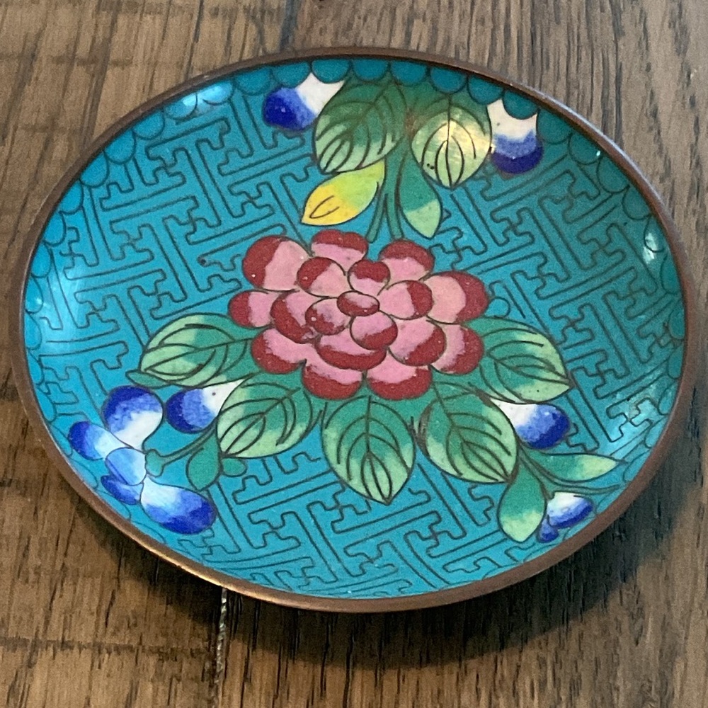 Floral Cloisonné Decorative Trinket Dish